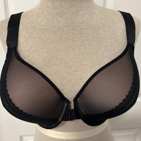 NWT Spanx Sz 40D Brallelujah black bra, lace full coverage. front closure - Picture 1 of 10
